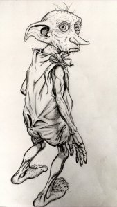 A sketch of Dobby from Harry Potter by a fan 
