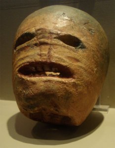 A mummified turnip carved as a traditional Irish Jack-o'-Lantern in the Museum of Country Life, Ireland